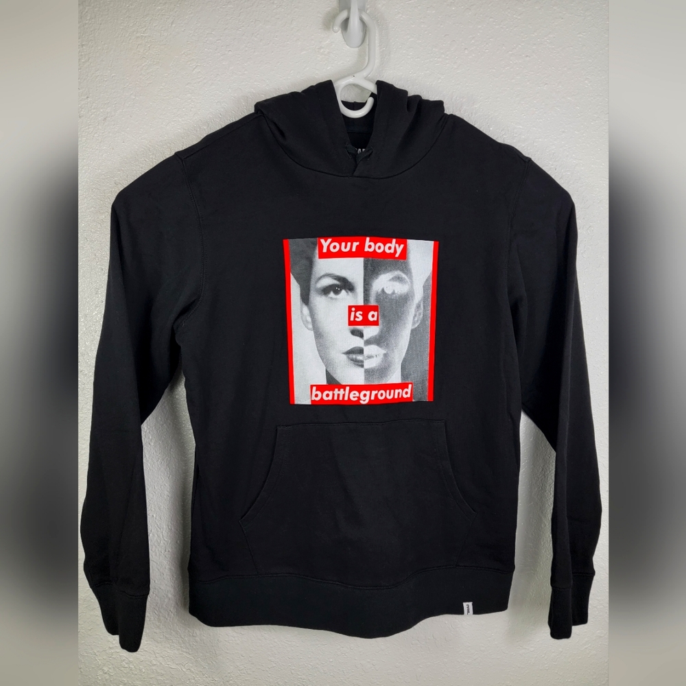 Barbara Kruger Your Body is a Battleground Hoodie The Broad Large Black